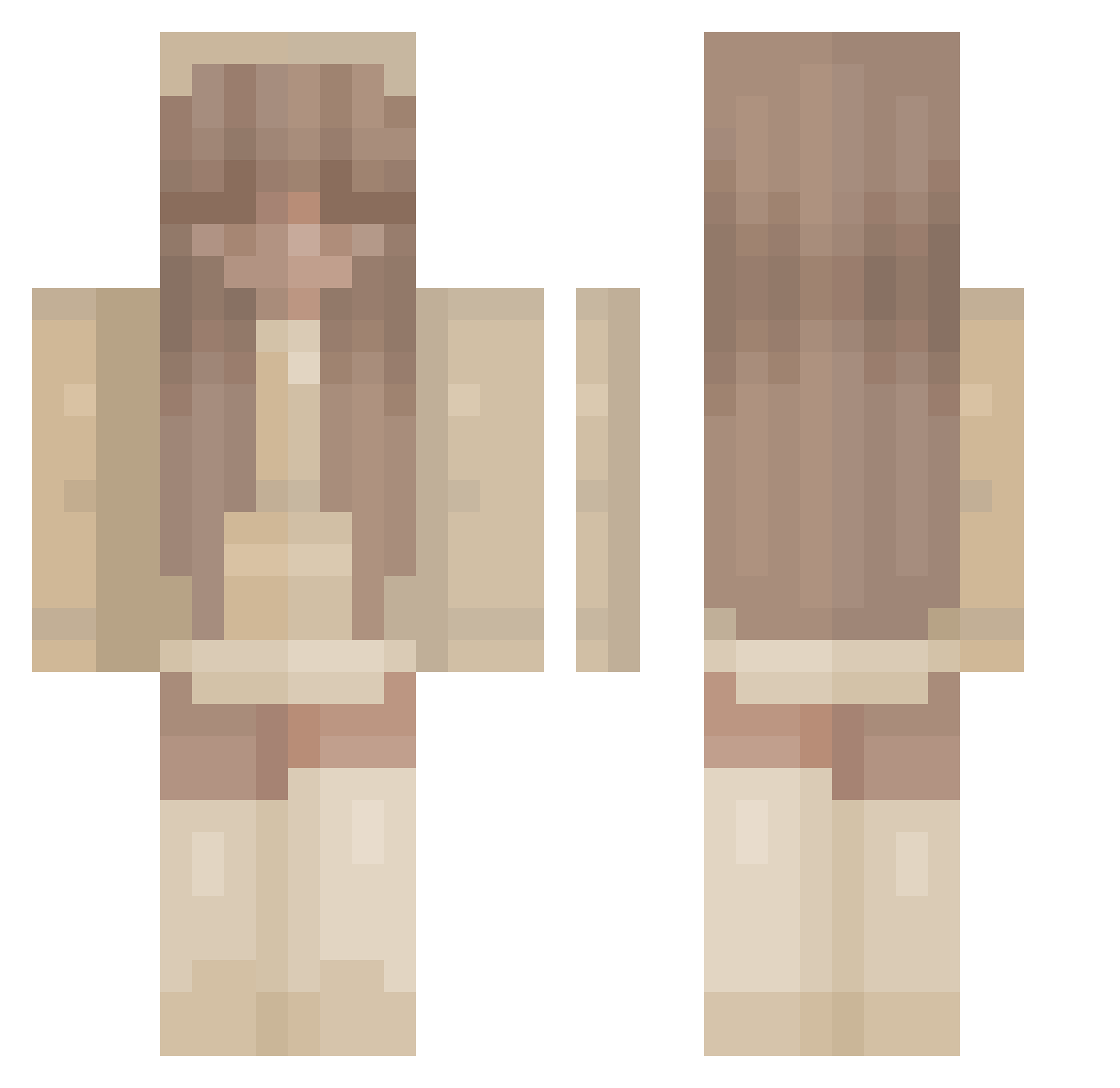 hejtukarolina Minecraft skin, front and back view