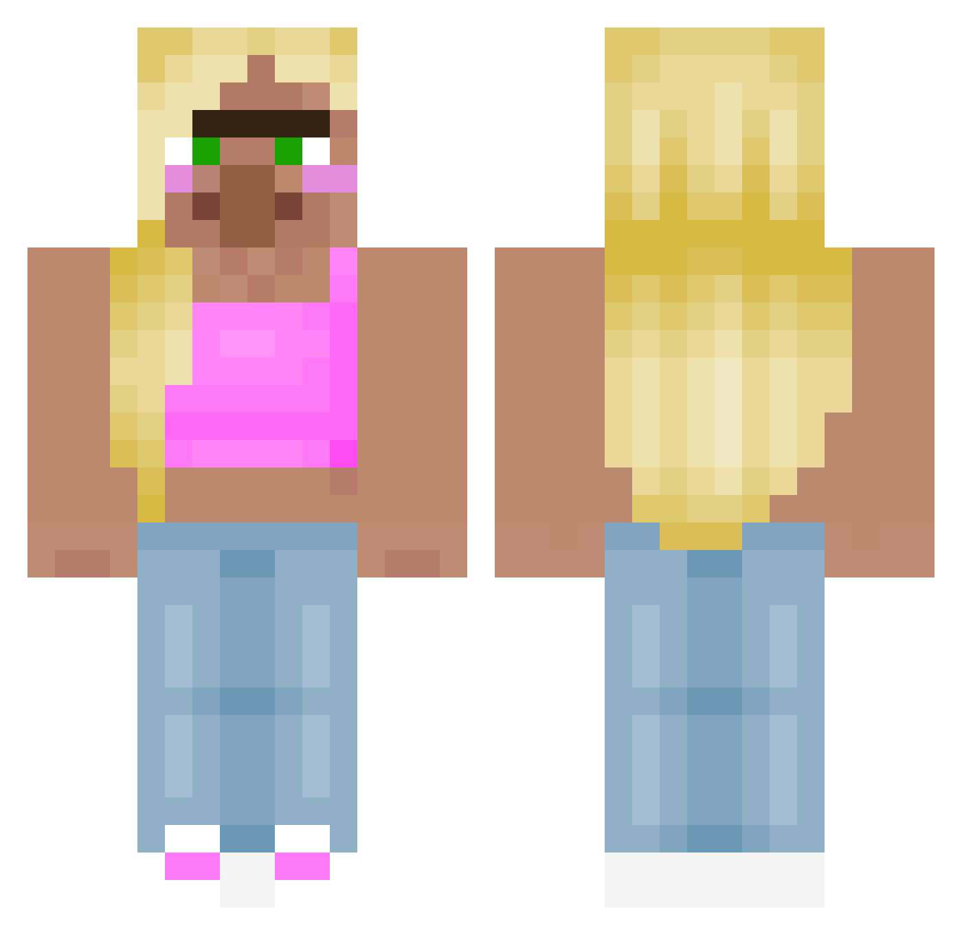 HejbestBanana_II Minecraft skin, front and back view