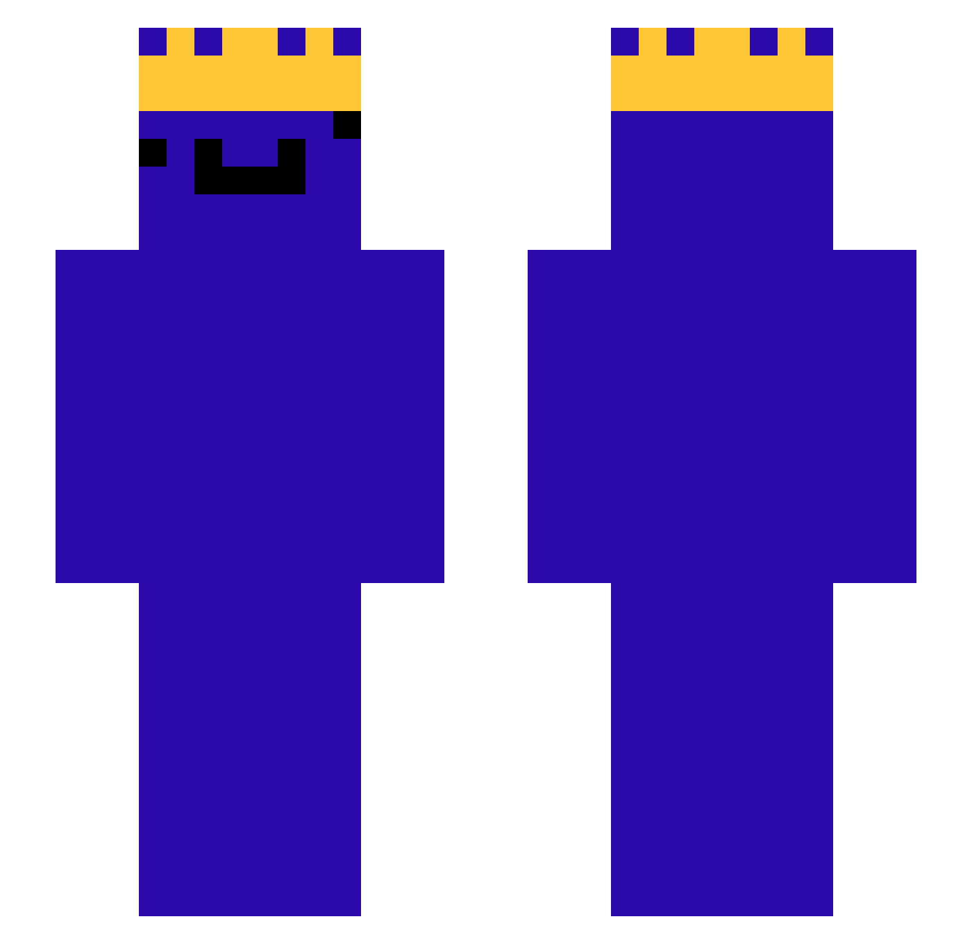KrustyCl0wn Minecraft skin, front and back view