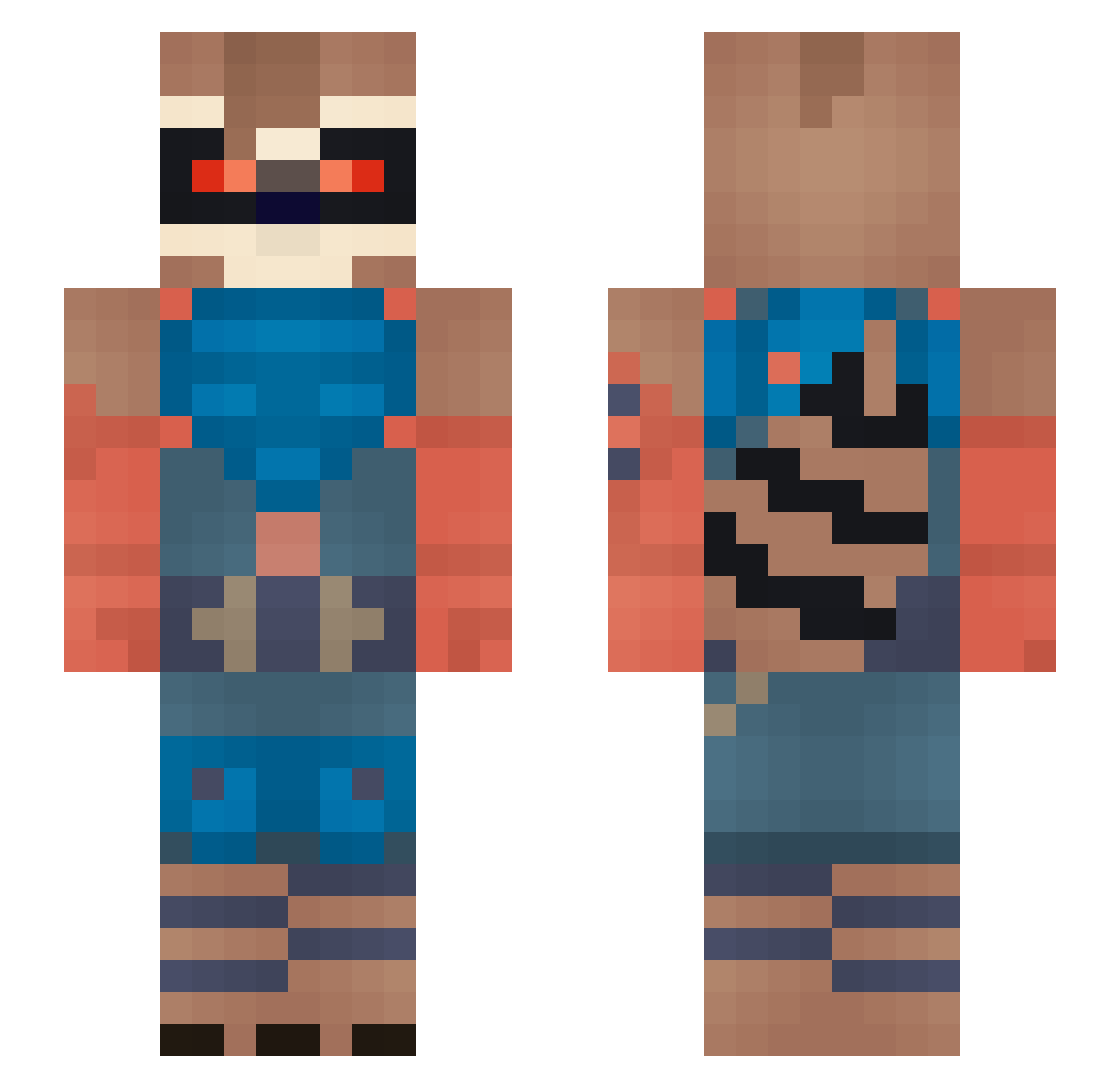 forkydog Minecraft skin, front and back view
