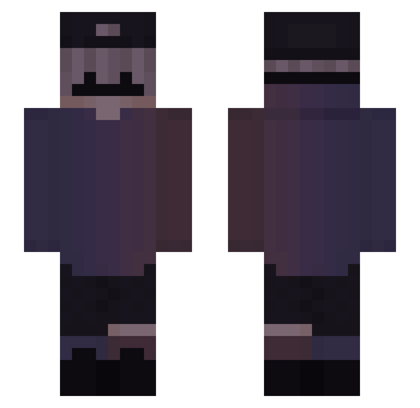 LeviMuffin Minecraft skin, front and back view