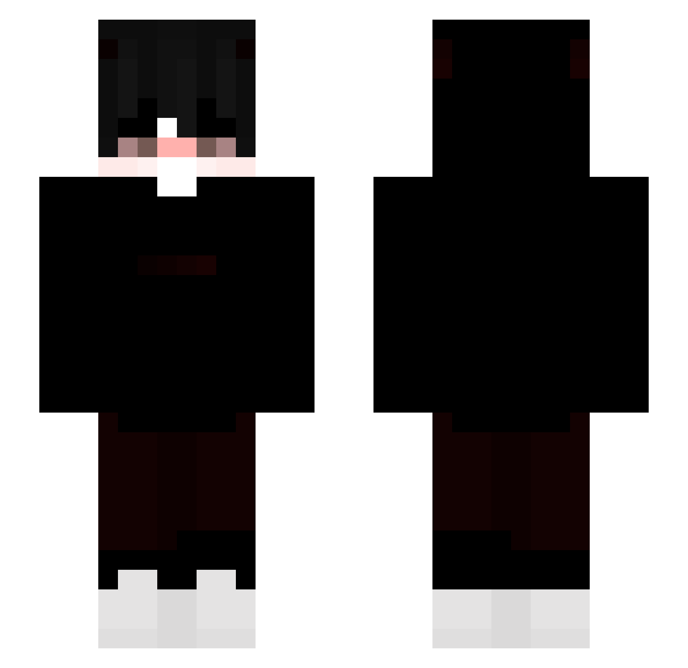 ShiroNotFriday Minecraft skin, front and back view