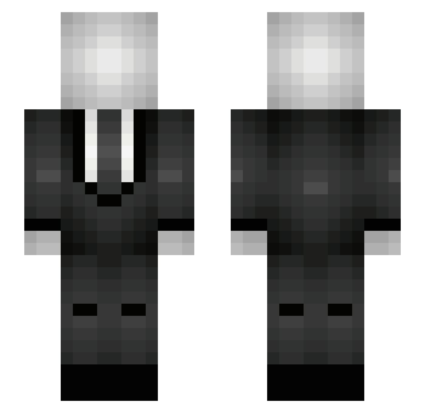 sam_js Minecraft skin, front and back view