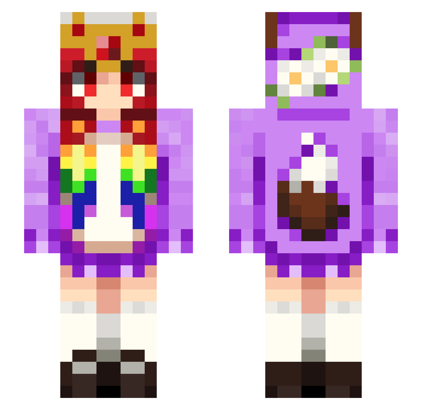 Foxy9080 Minecraft skin, front and back view