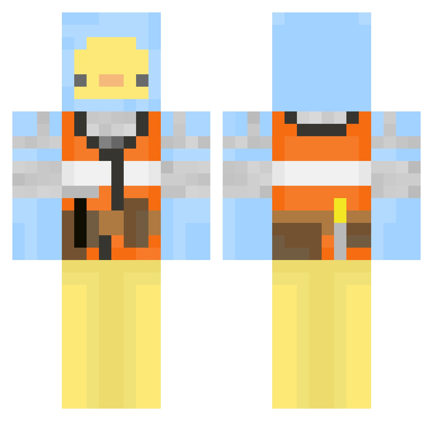 Uchoa Minecraft skin, front and back view