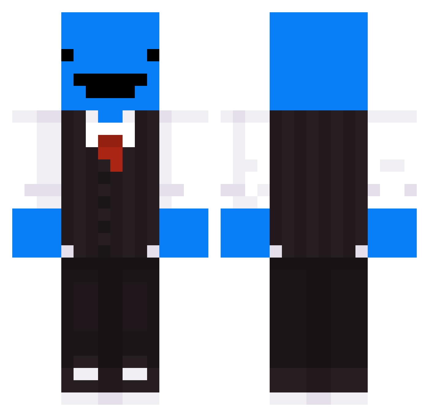 wonawi Minecraft skin, front and back view