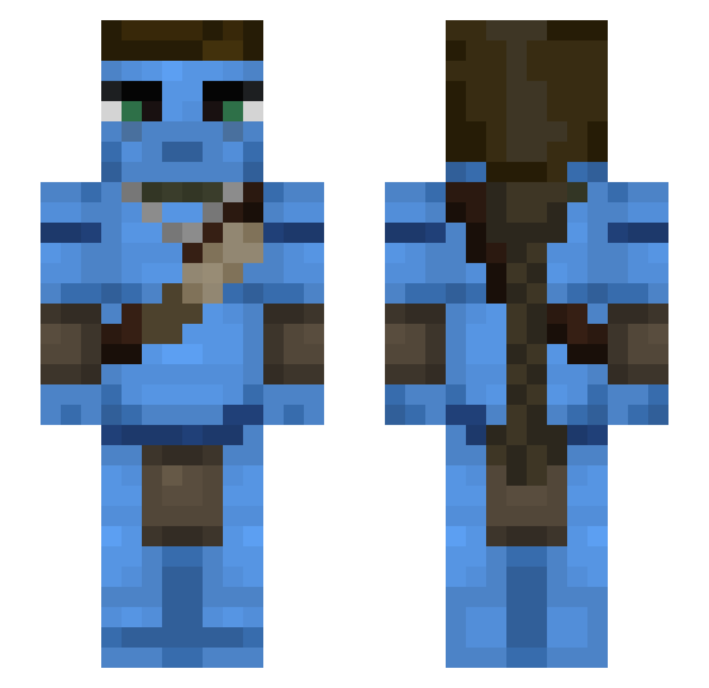 Moth768 Minecraft skin, front and back view