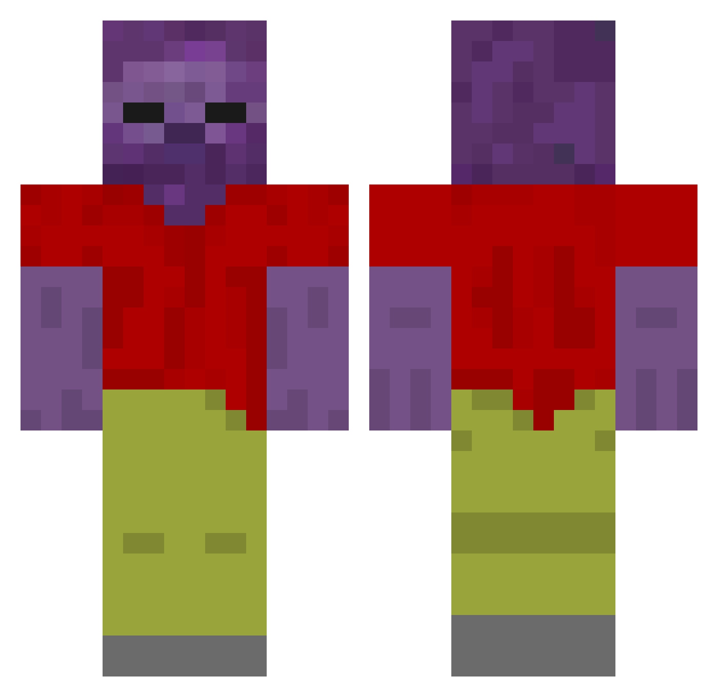 SuperPig_Boi Minecraft skin, front and back view