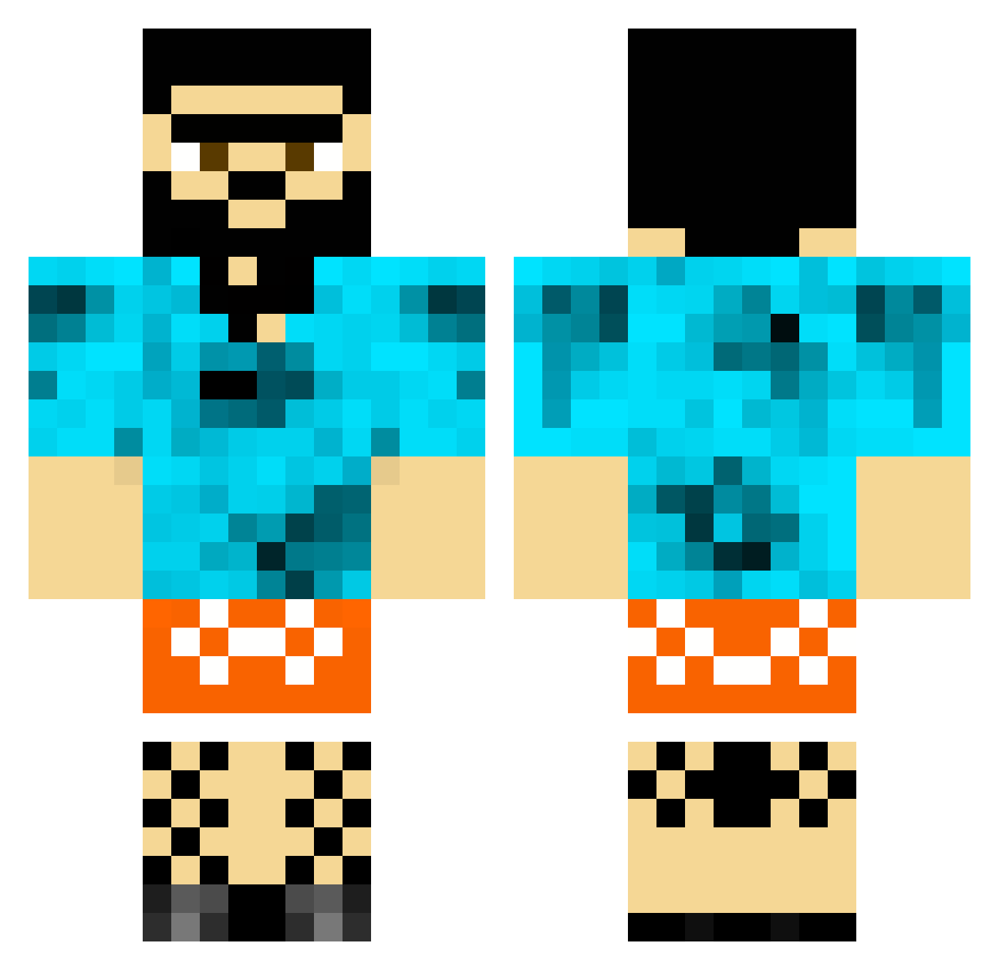 takugaa Minecraft skin, front and back view