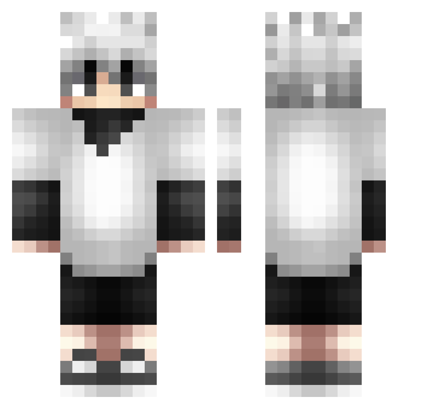 DAMIKPRO Minecraft skin, front and back view