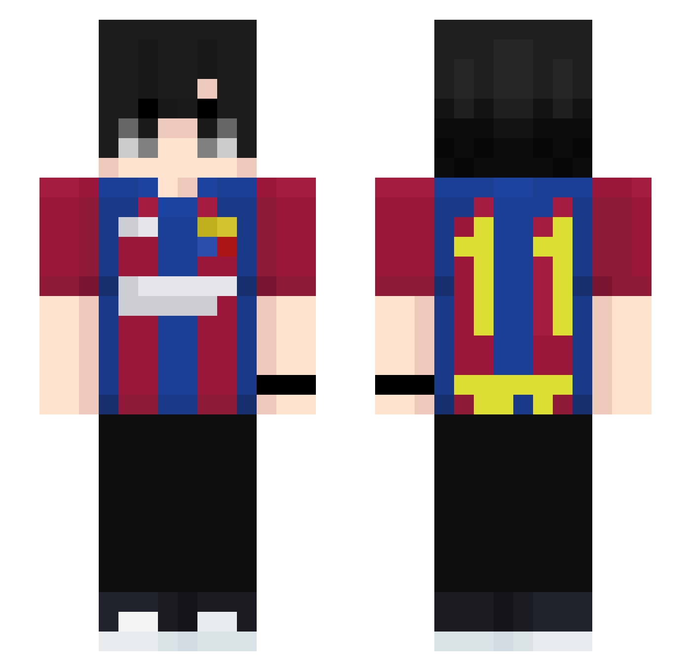 Xx_YulsYT_xX Minecraft skin, front and back view