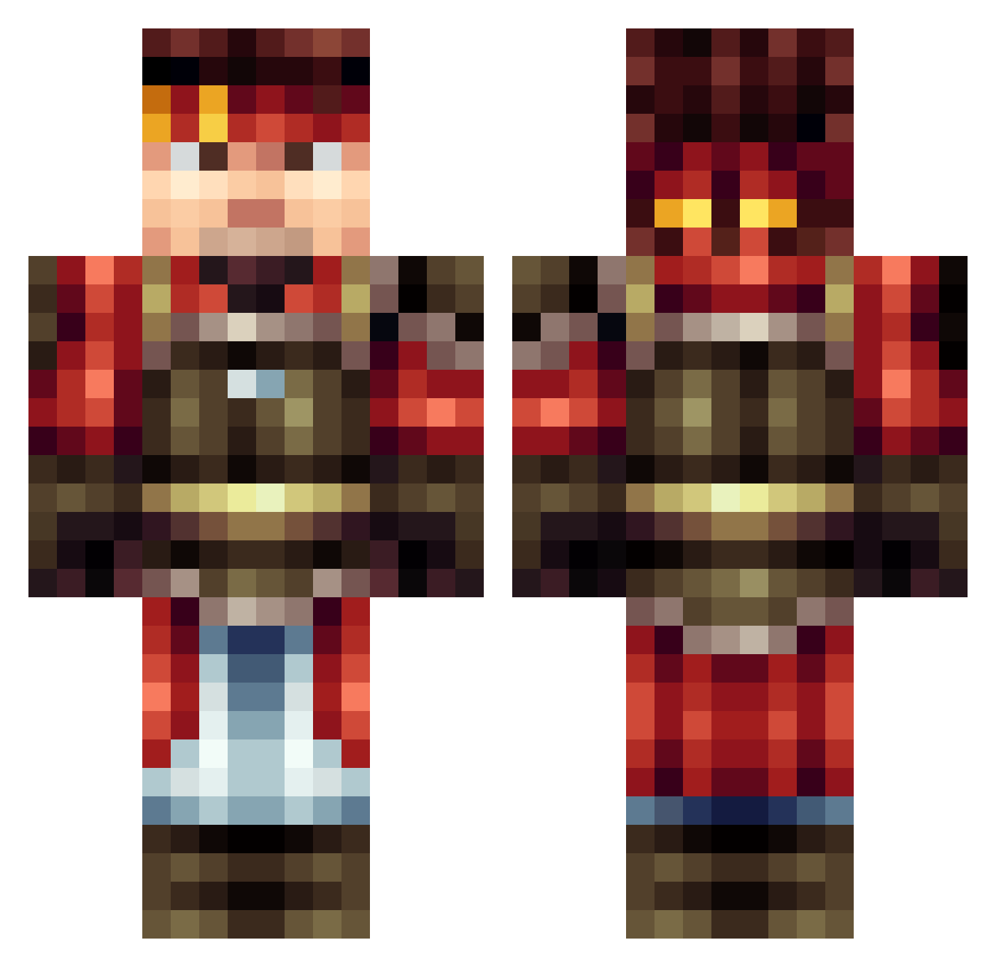 Unintimidated Minecraft skin, front and back view