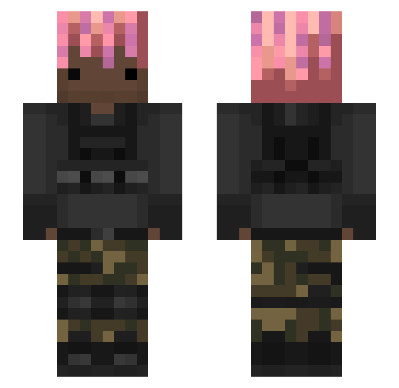 Tianuielo Minecraft skin, front and back view