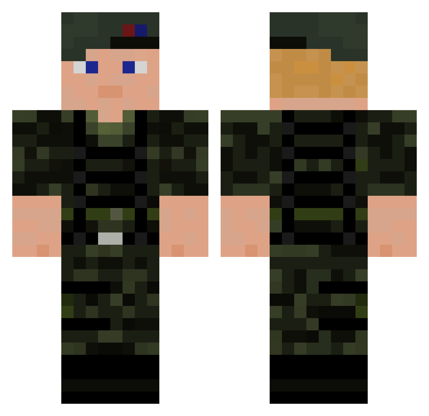Noobstern Minecraft skin, front and back view