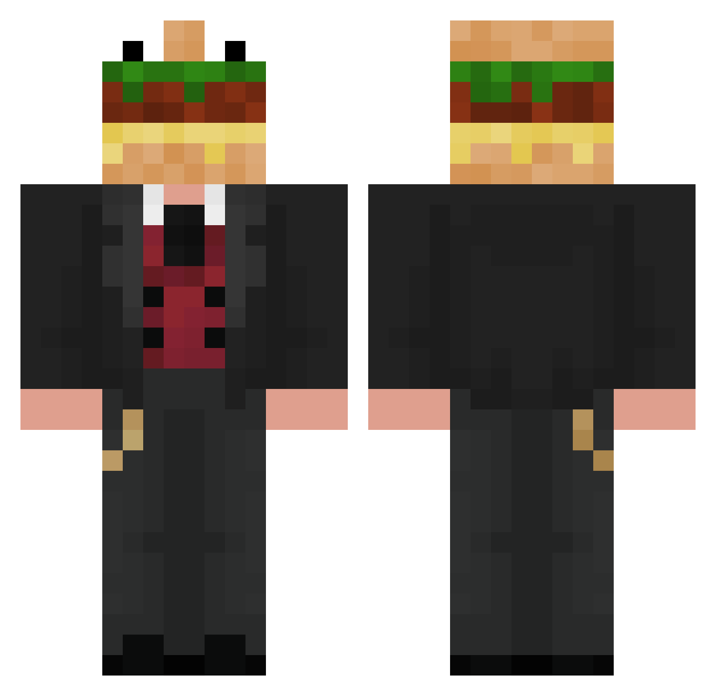 Milimetr24 Minecraft skin, front and back view