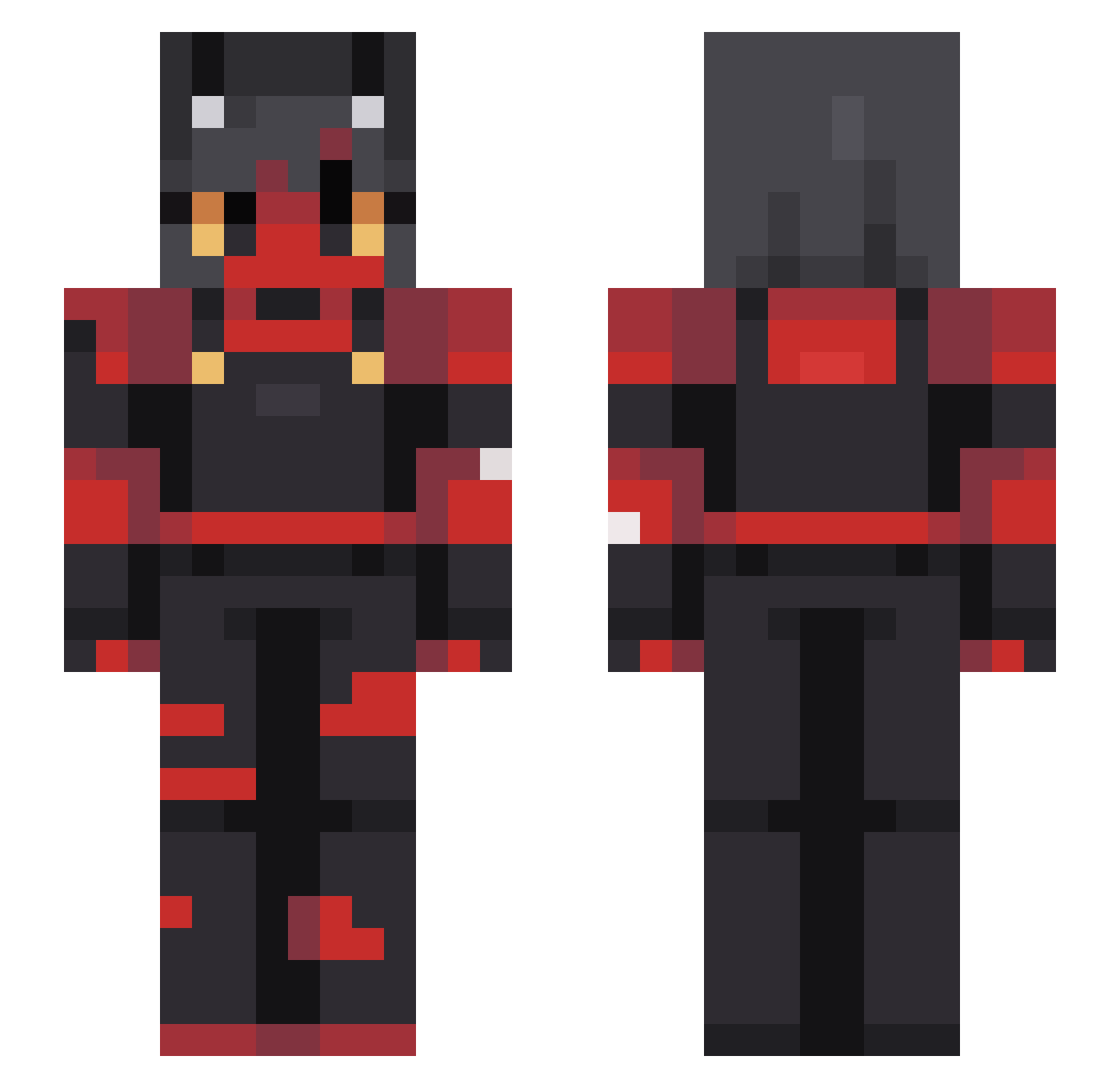 SongoHam Minecraft skin, front and back view