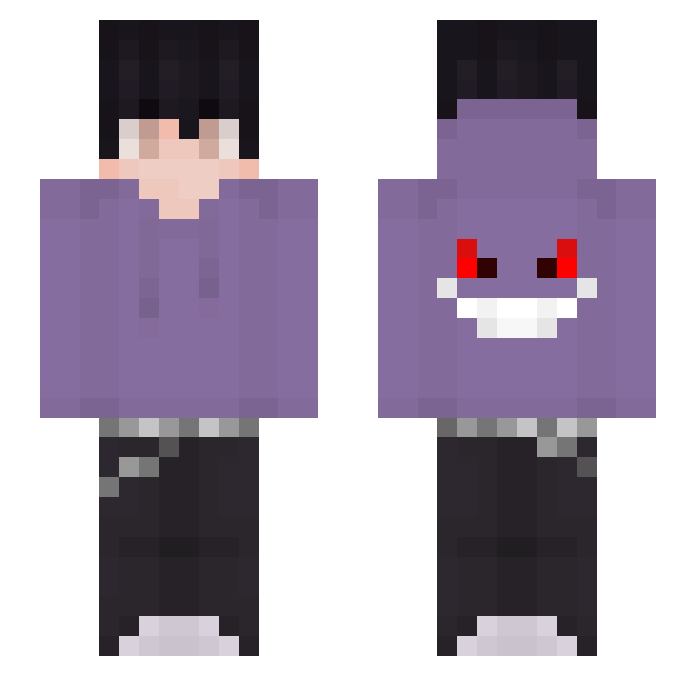 LOXY_OXY Minecraft skin, front and back view