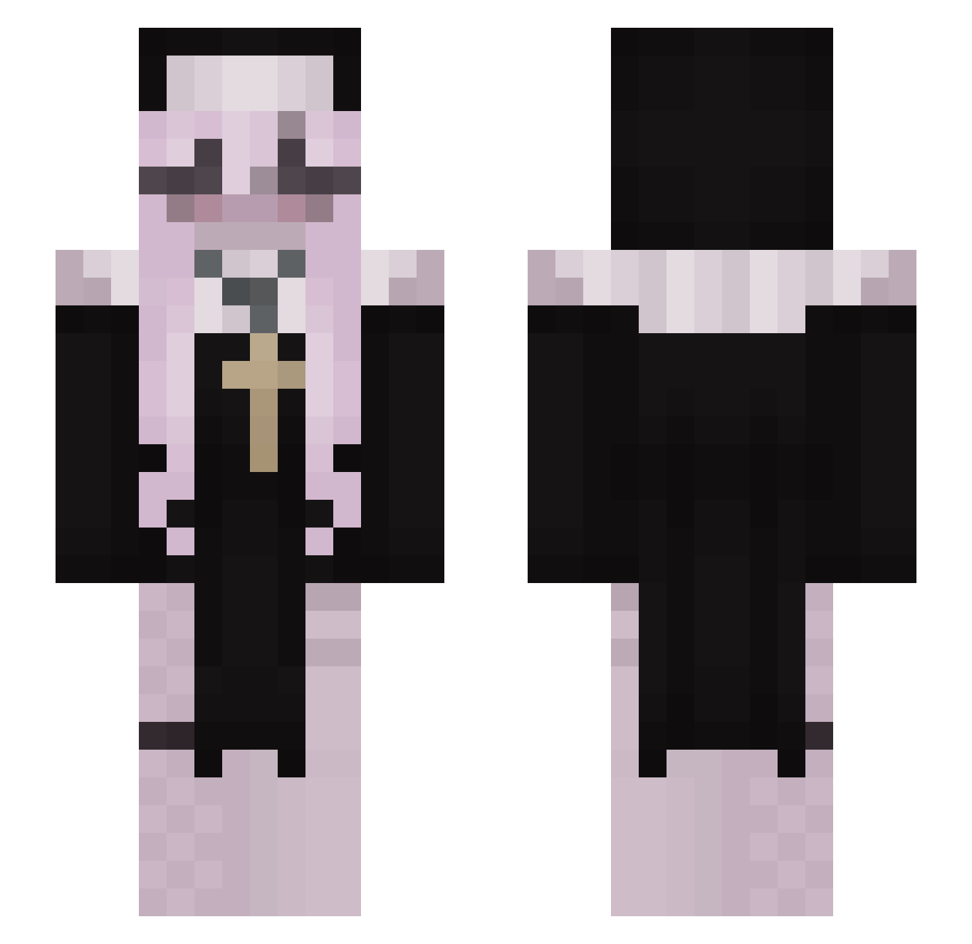 accr0 Minecraft skin, front and back view