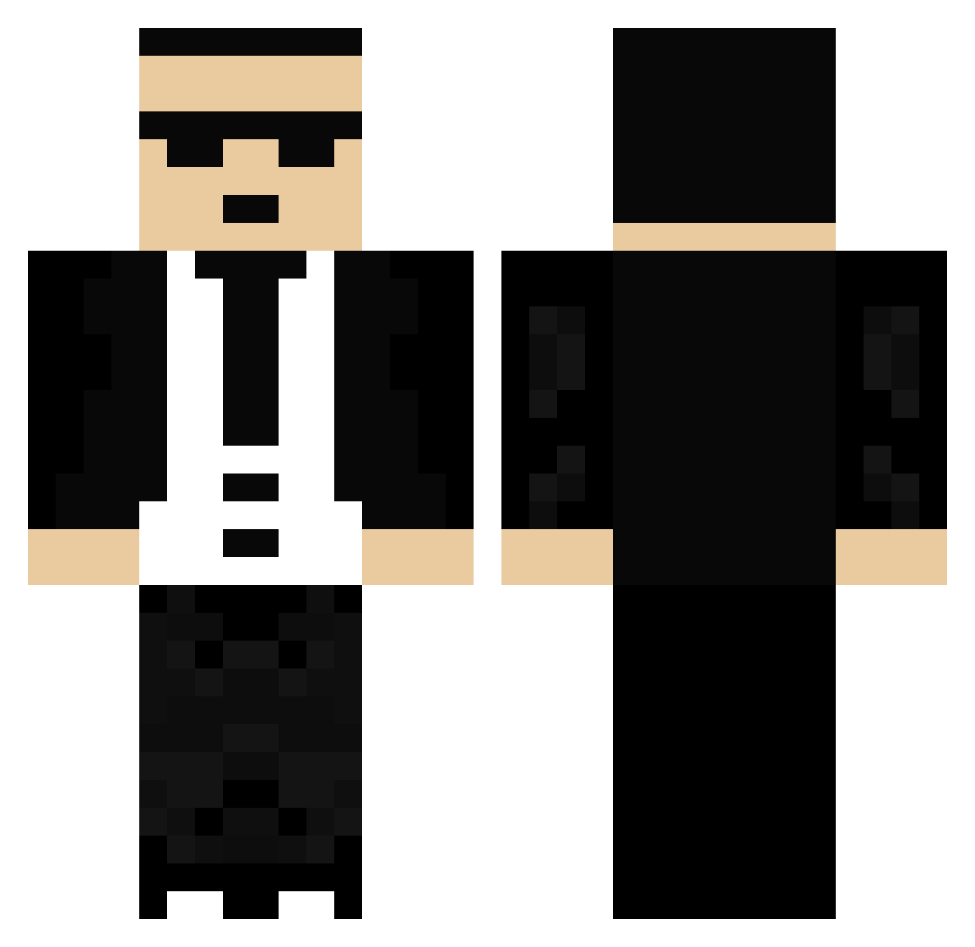 cucumis Minecraft skin, front and back view