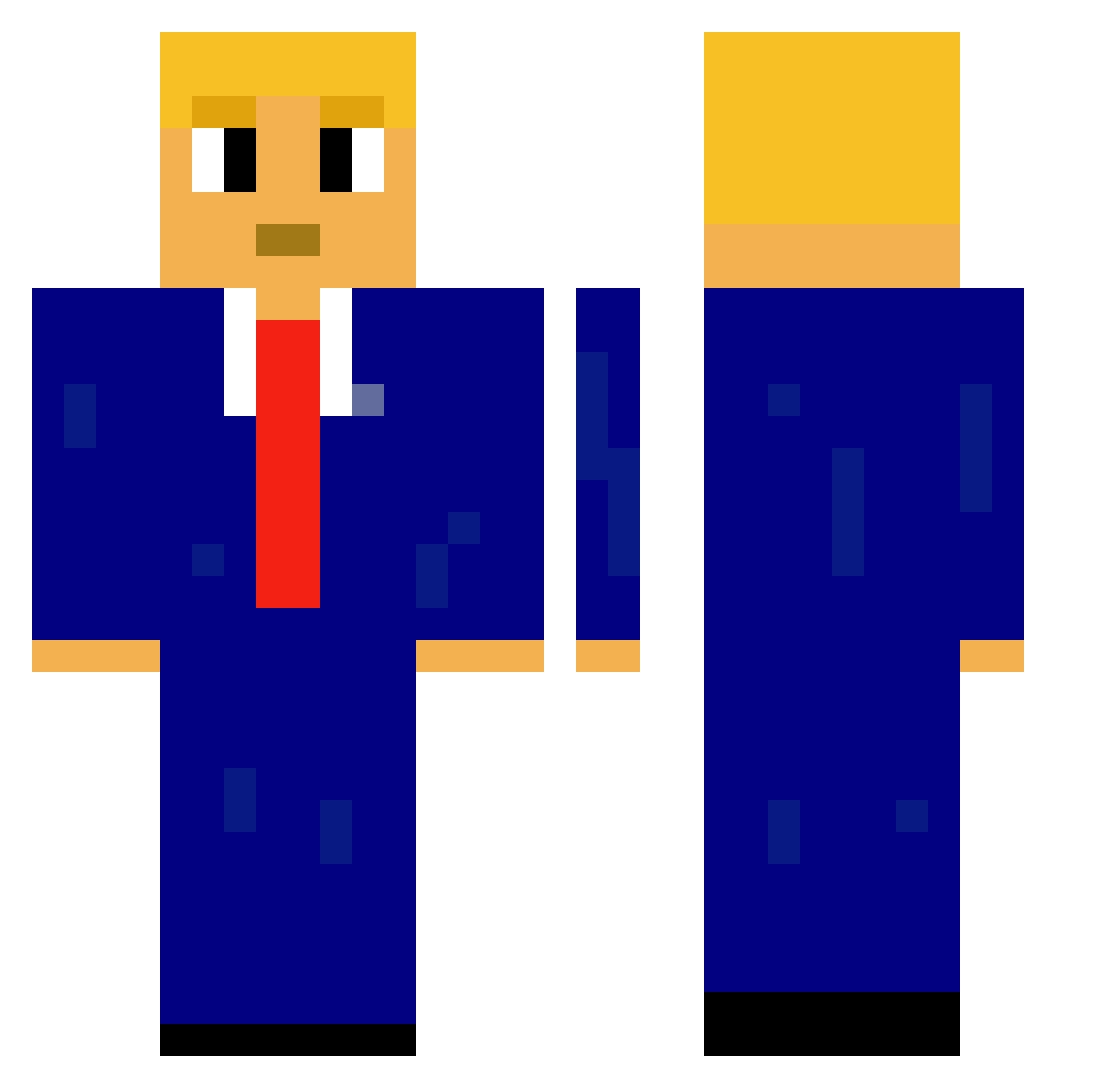 Saucyy Minecraft skin, front and back view