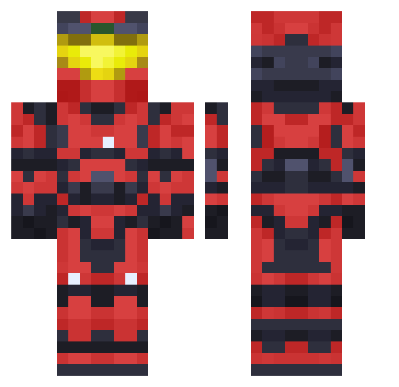 rbedf Minecraft skin, front and back view