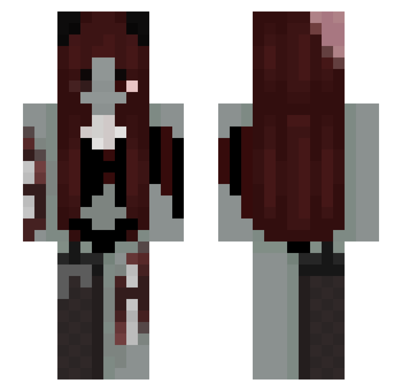 KoZack135 Minecraft skin, front and back view