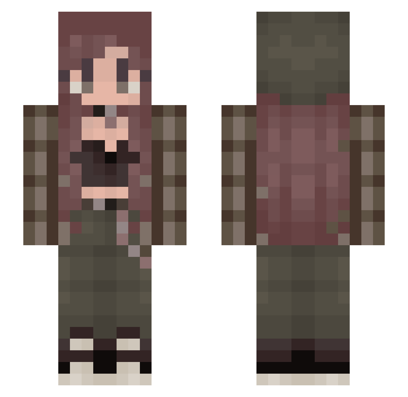 martyrMatrix Minecraft skin, front and back view