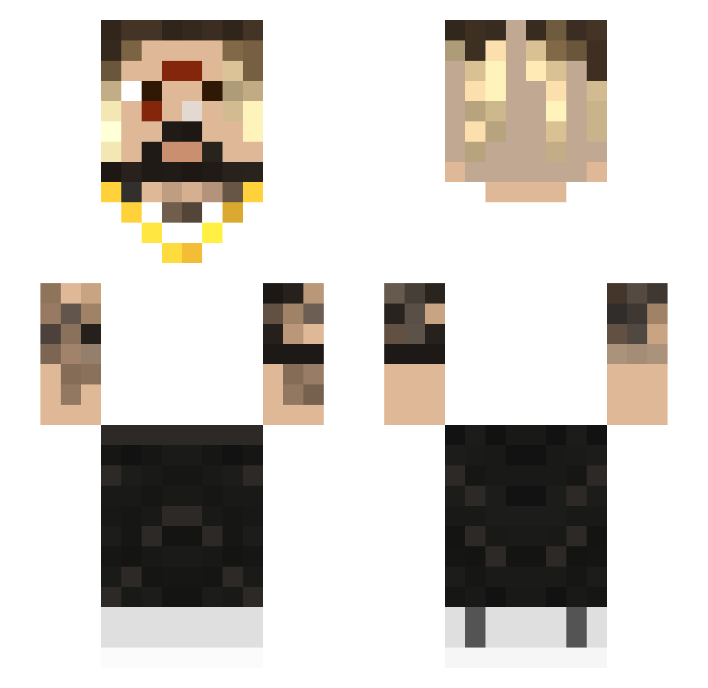 WAASLOS Minecraft skin, front and back view