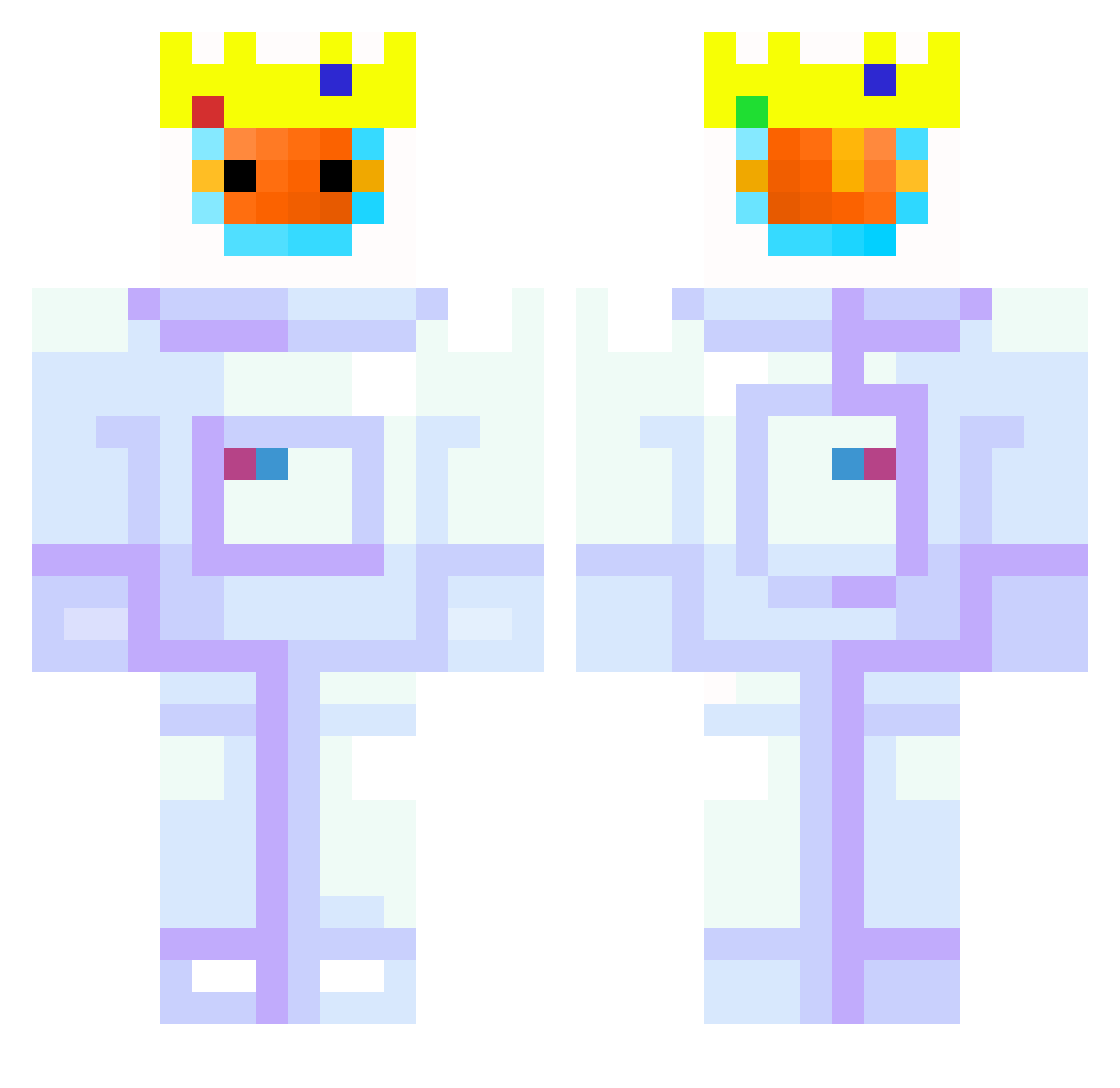 Xazi_Poisson Minecraft skin, front and back view