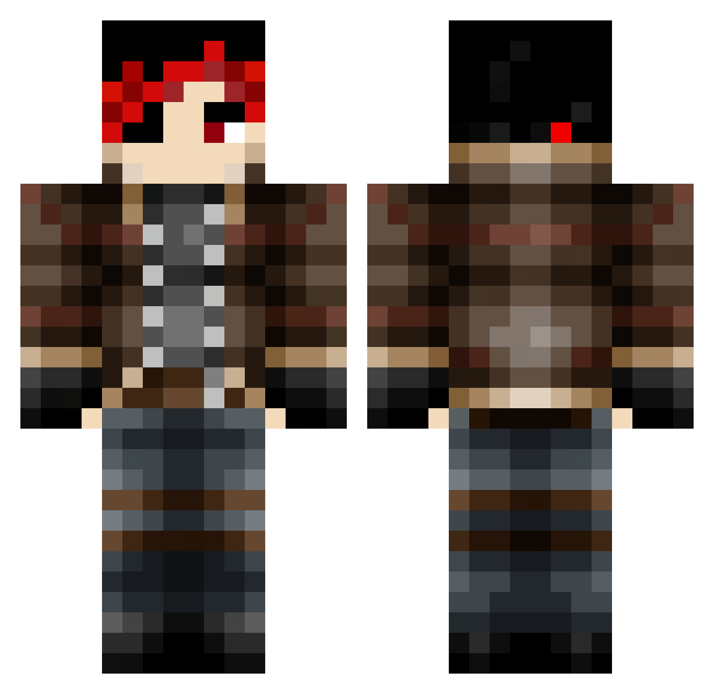 defenserdj Minecraft skin, front and back view