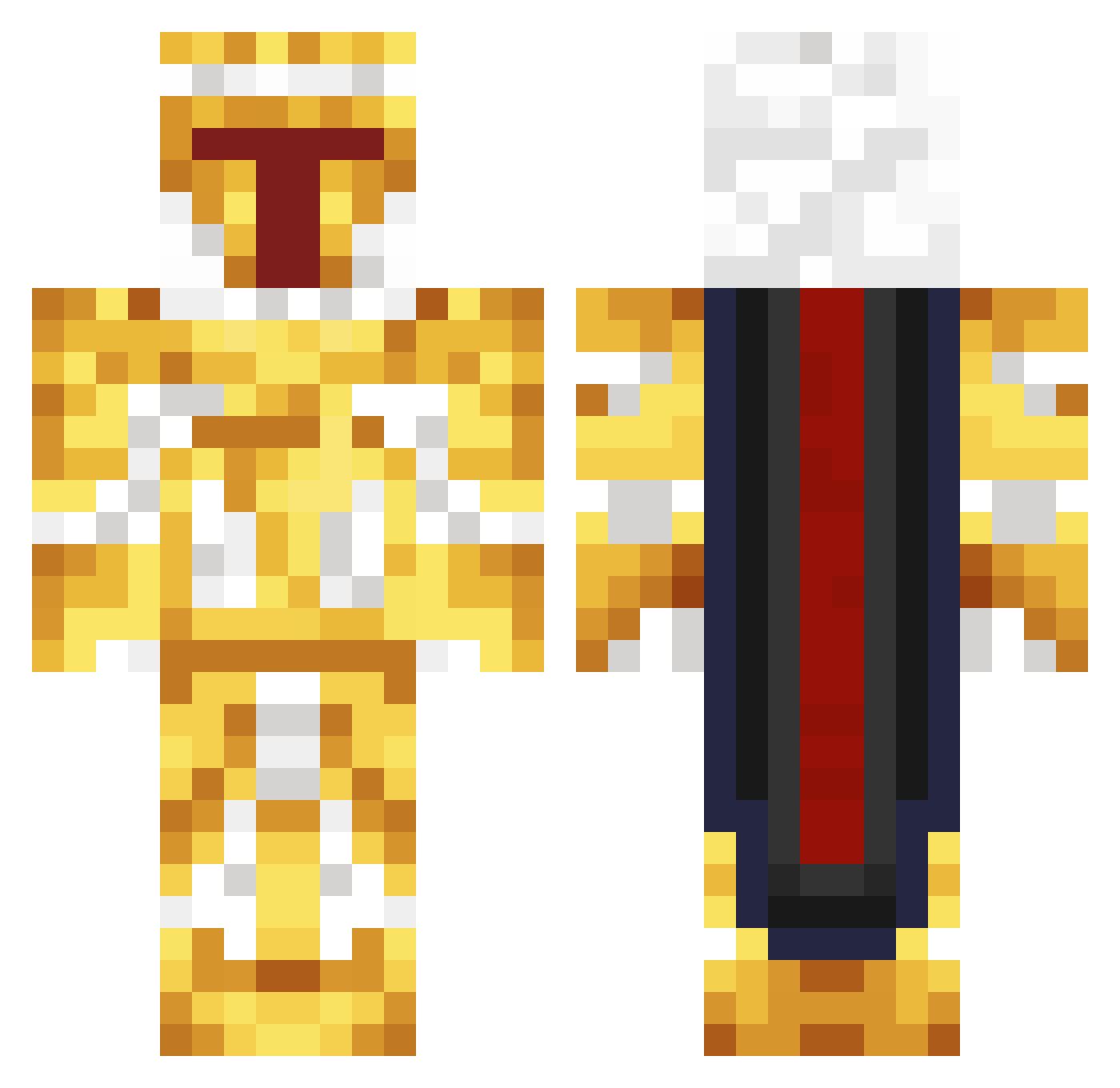 Unsolid Minecraft skin, front and back view