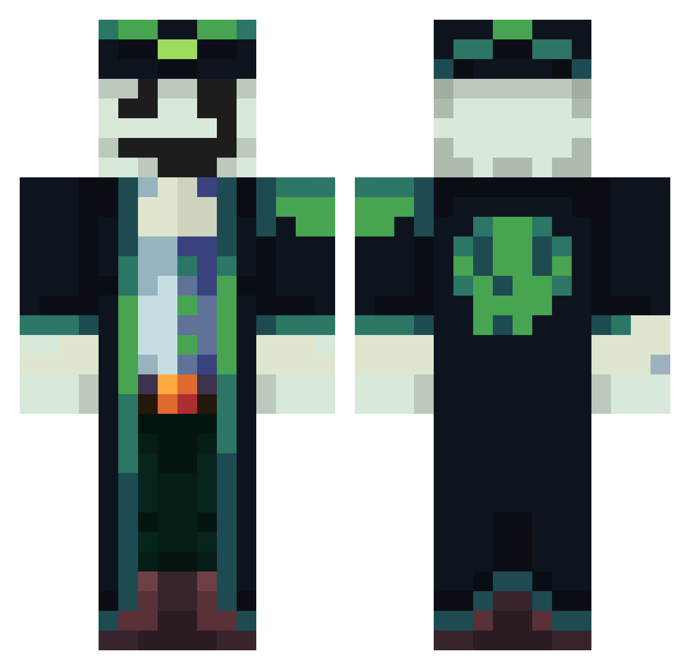 happyman253 Minecraft skin, front and back view