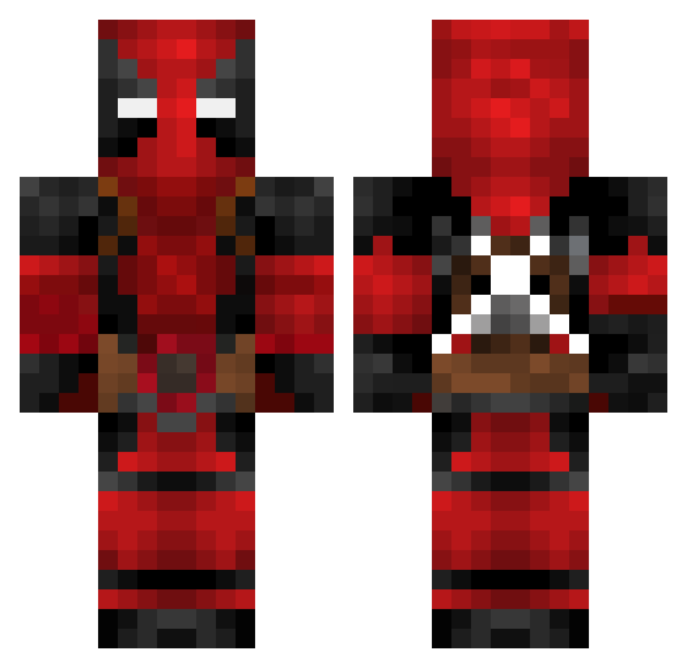 uFlash Minecraft skin, front and back view