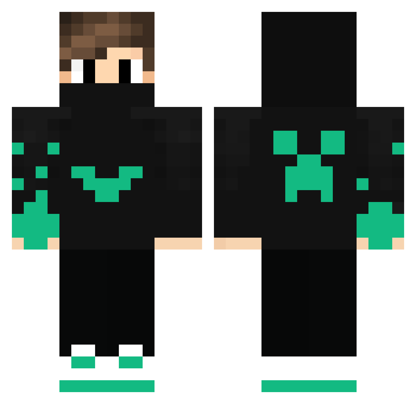 xWataCow Minecraft skin, front and back view