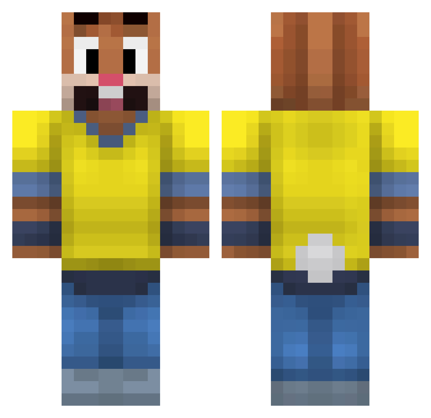 Globoz Minecraft skin, front and back view