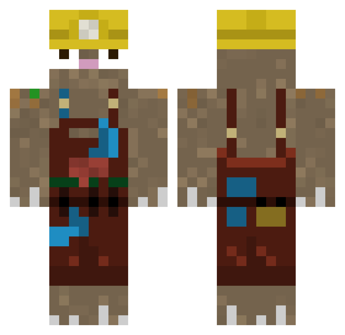 StonedSerbian420 Minecraft skin, front and back view
