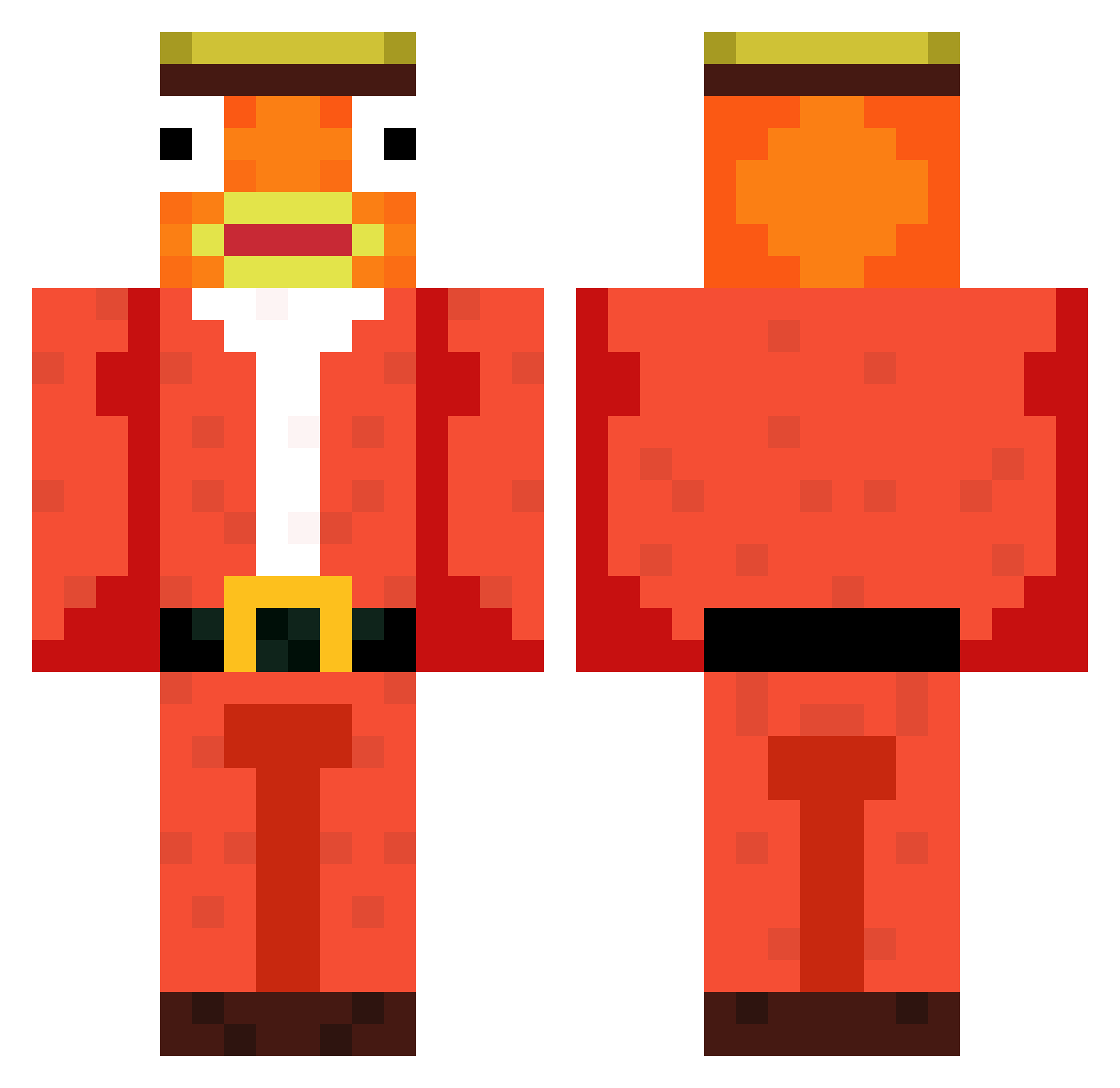 PookiPok Minecraft skin, front and back view