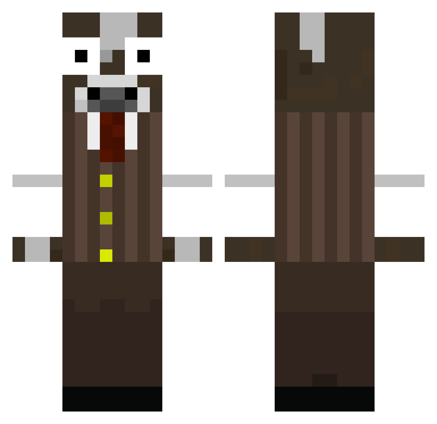 Zaniew Minecraft skin, front and back view