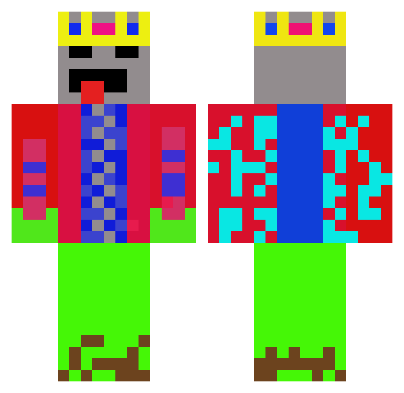 SillyOliver_ Minecraft skin, front and back view