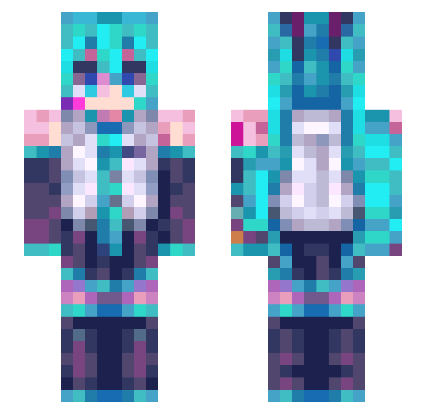 MoonNight1987 Minecraft skin, front and back view