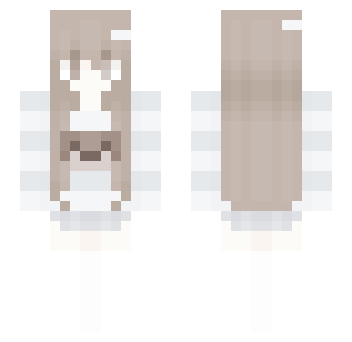 MagicalNeko Minecraft skin, front and back view