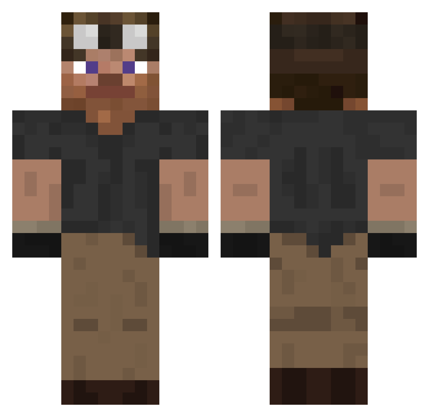 scolla Minecraft skin, front and back view