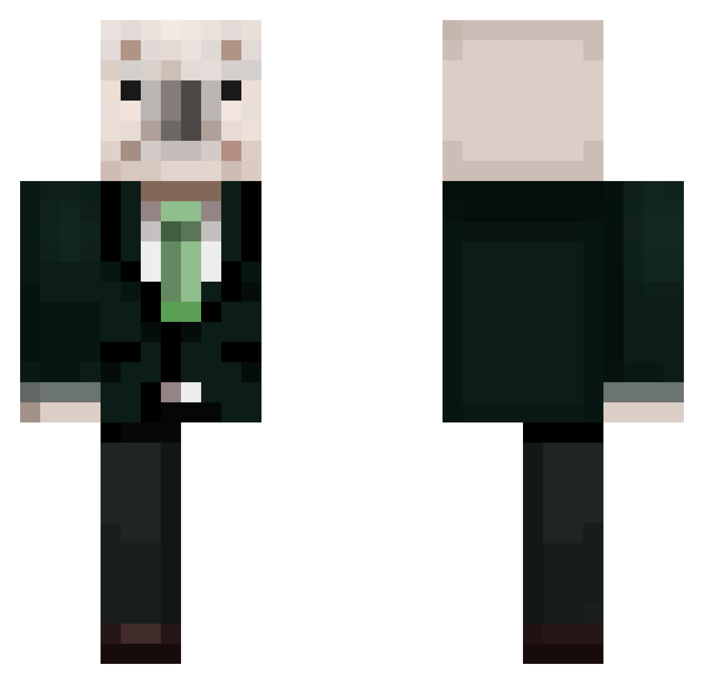 nucleicrice Minecraft skin, front and back view