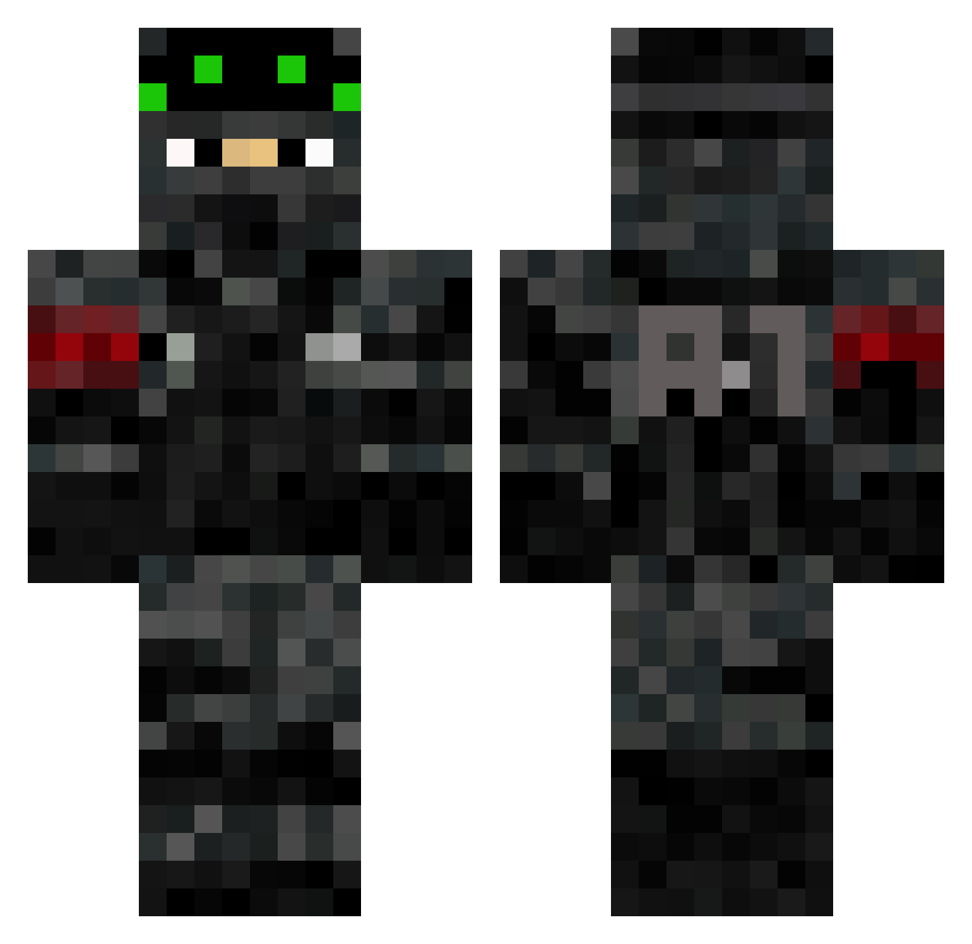 cavepro65 Minecraft skin, front and back view