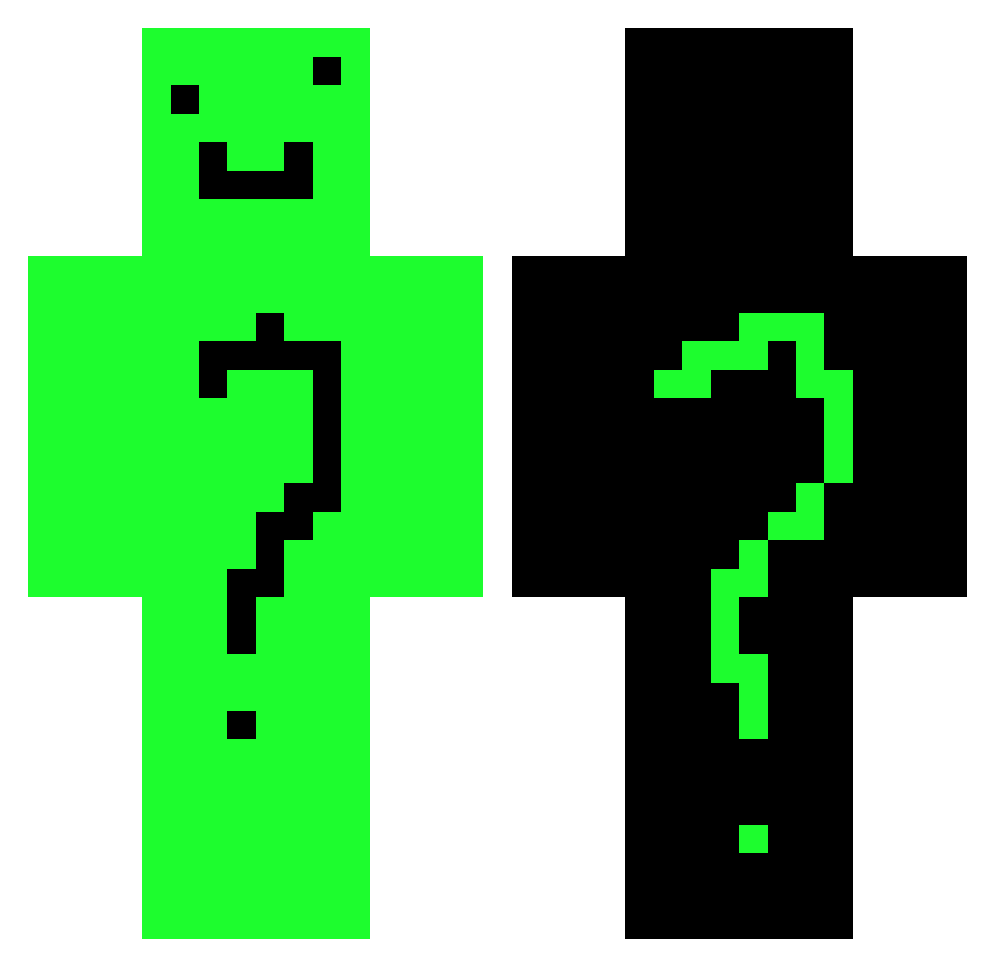 DunisPlays Minecraft skin, front and back view
