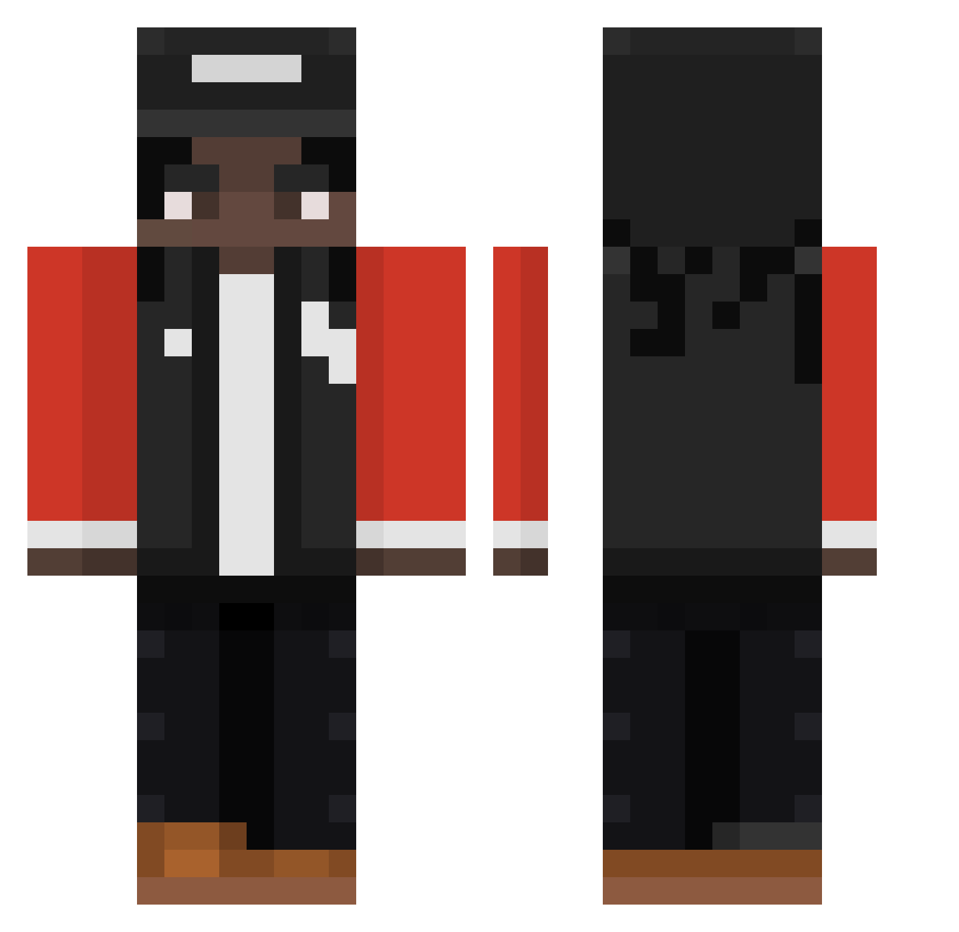 Ariexss Minecraft skin, front and back view