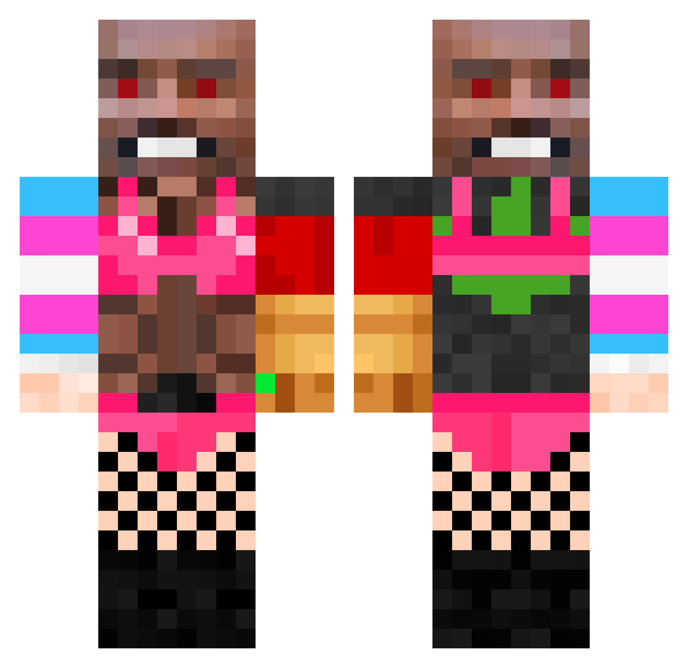 zBengala Minecraft skin, front and back view