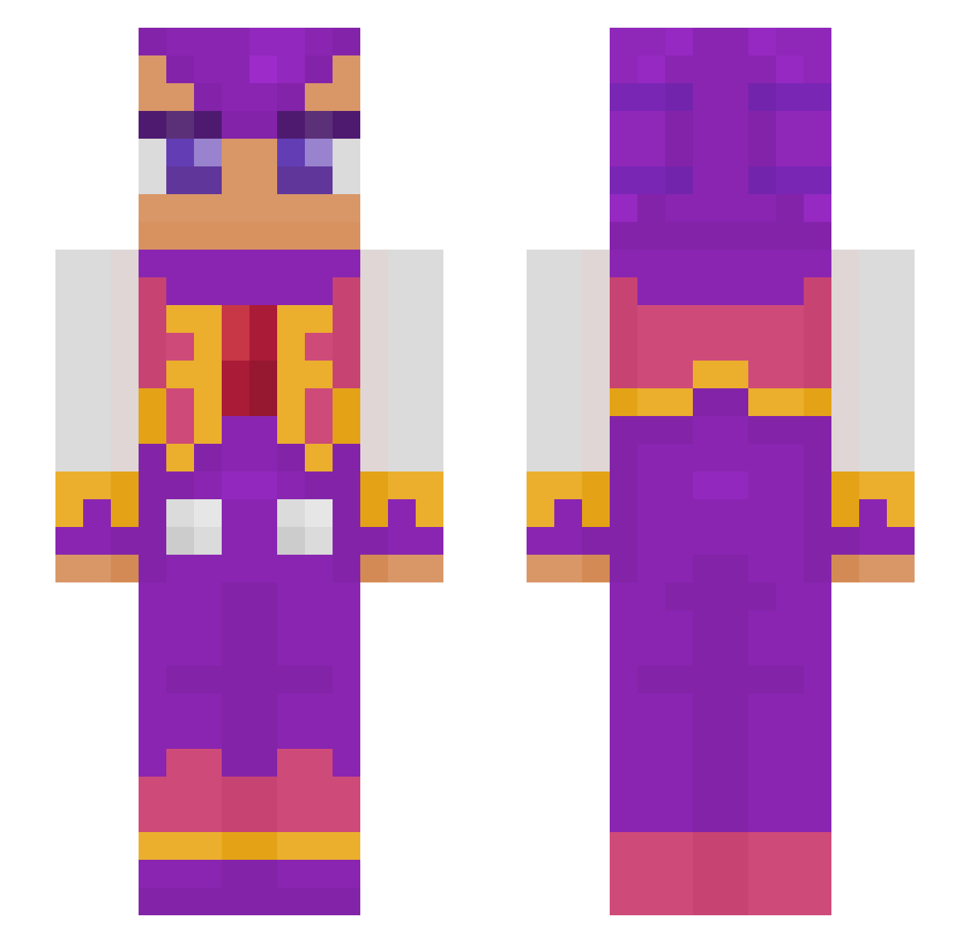 taroble Minecraft skin, front and back view
