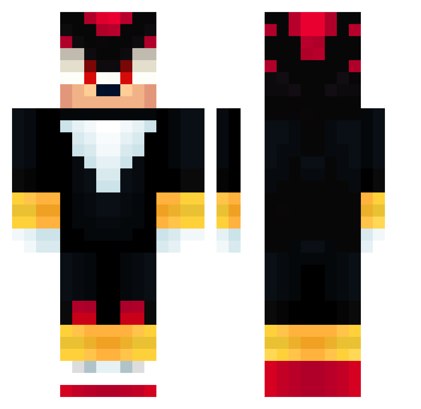 Trisopterus Minecraft skin, front and back view