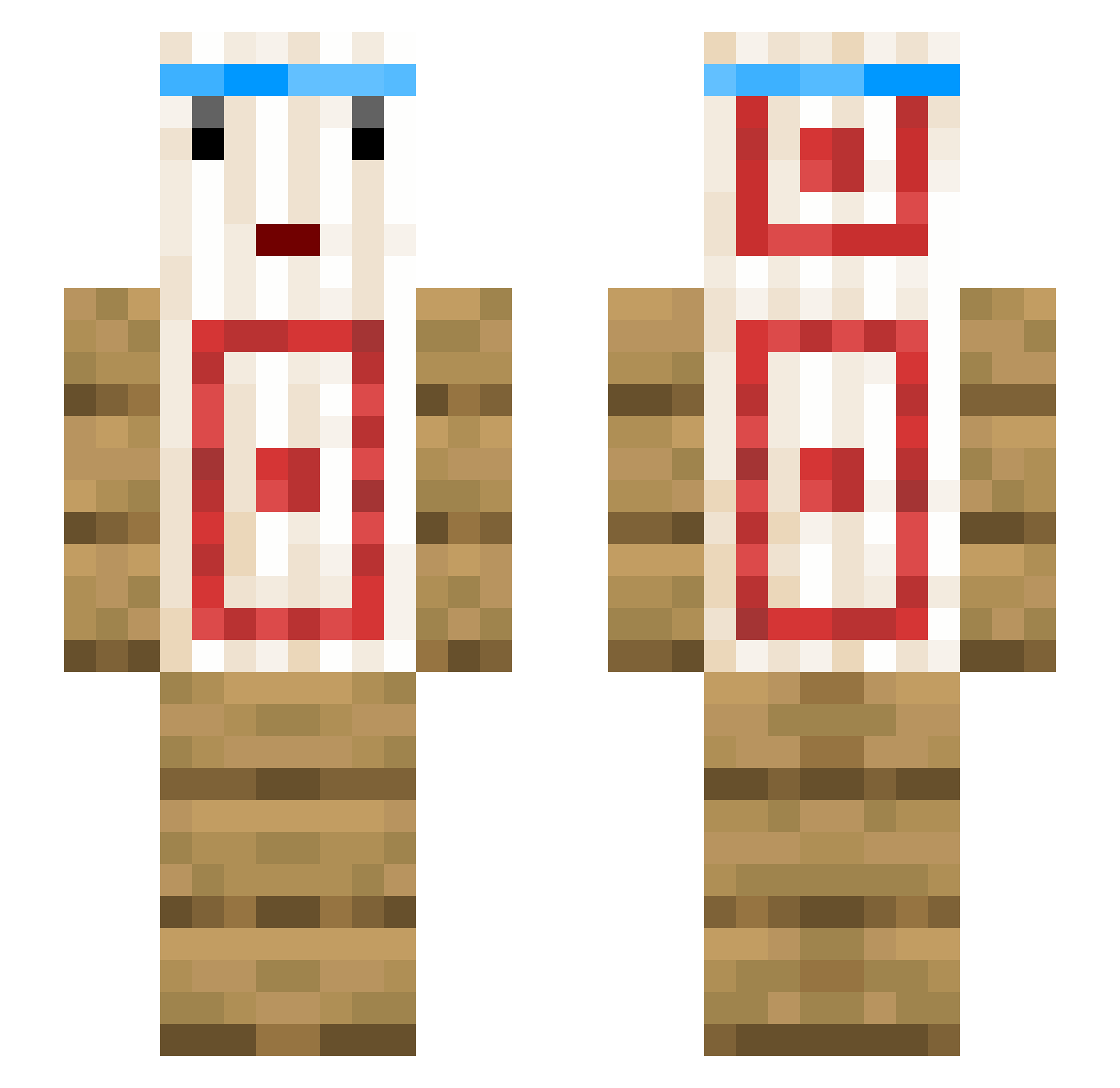 LongDragonEyes Minecraft skin, front and back view
